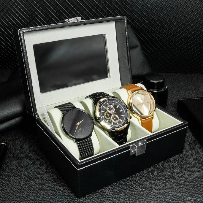 🔥 Hot Sale! PU Leather Watch Display & Storage Box – Elegant & Practical Gift for Watch Lovers! 🔥