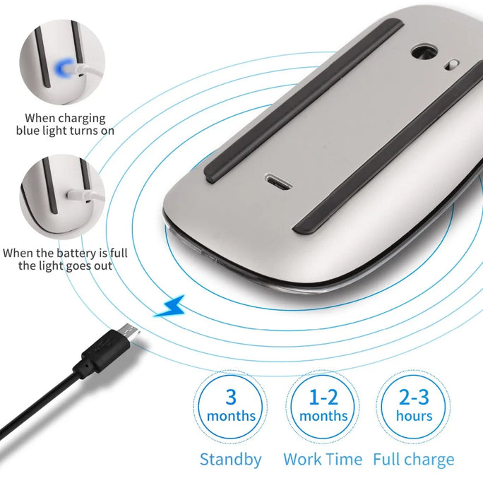 Silent Rechargeable Bluetooth Wireless Mouse - Experience Quiet, Efficient Productivity! 🖱️✨