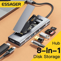 Expand Your Laptop's Potential with the Essager 8-in-1 USB-C Hub – The Ultimate Multi-Tasking Solution! 🚀💻
